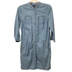 Tommy Hilfger Chambray Denim Button-Down Dress Size 6 EUC